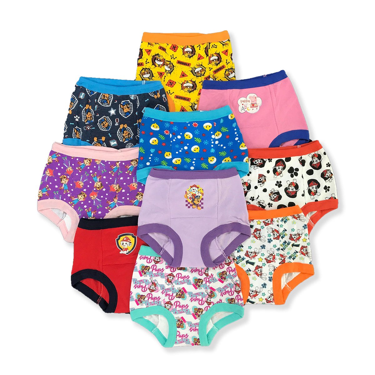Ololiy Padded Potty Training Underpants for Baby – 5 Pack, 100% Cotton, Reusable (Assorted Prints)