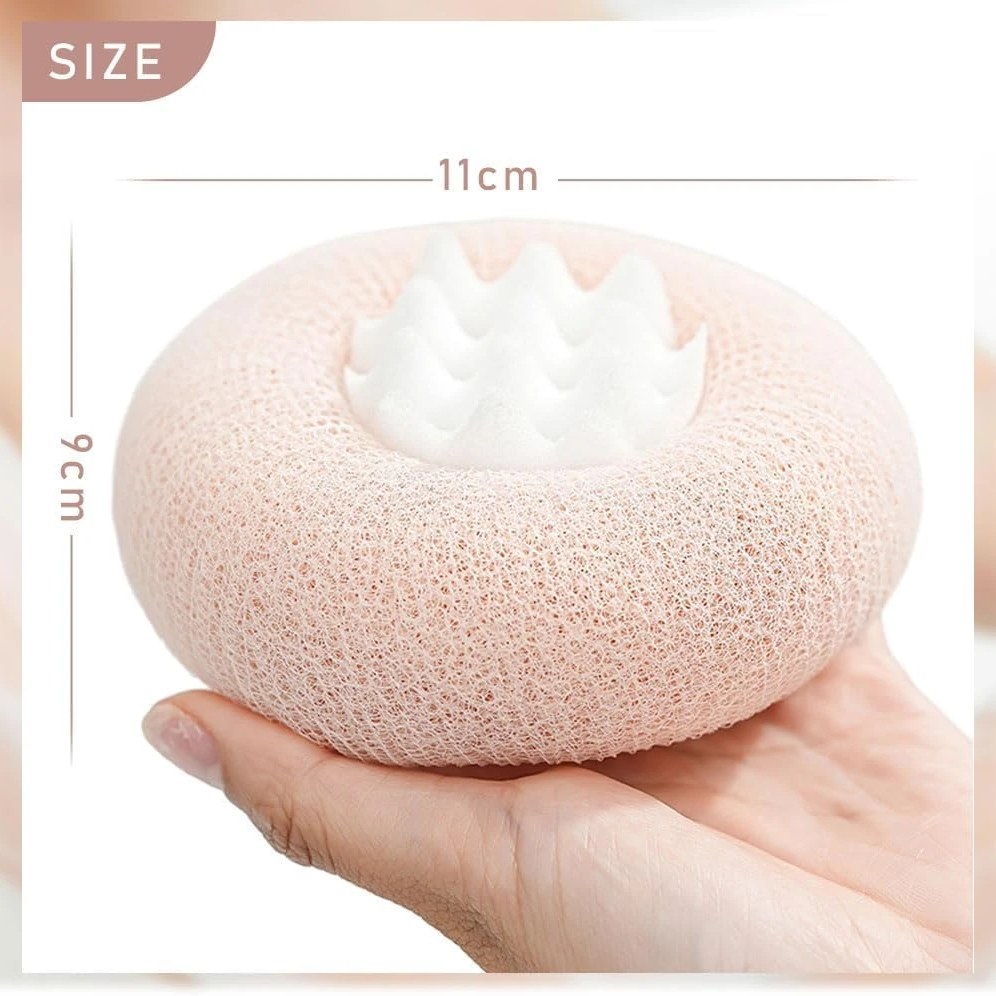Ololiy Kids 2-in-1 Sunflower Bath Sponge with Suction Cup – Small Hand Size, Super Soft