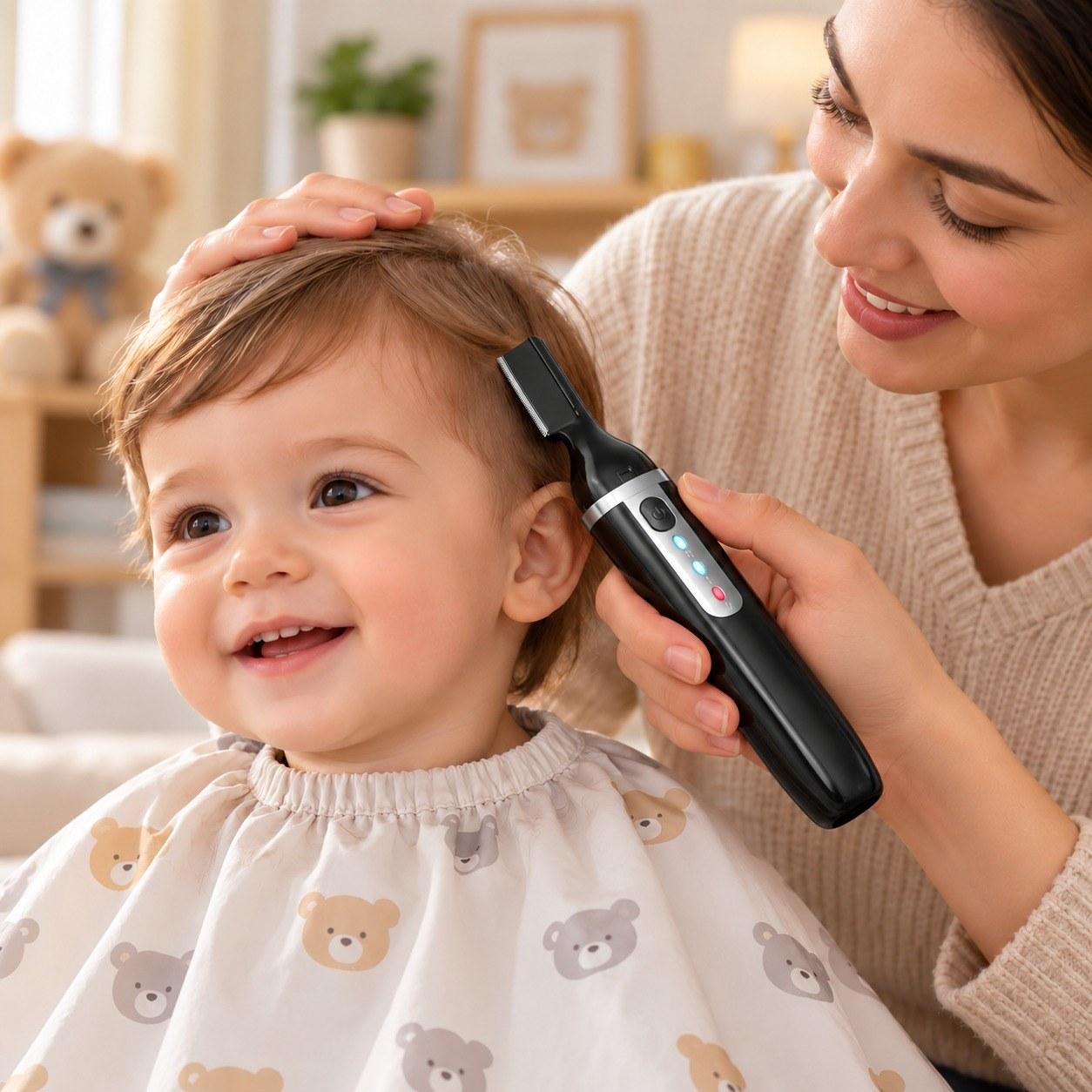 ololiy Baby Hair Clipper Kit – Quiet Vacuum Trimmer with Ceramic Blade, Waterproof & Rechargeable