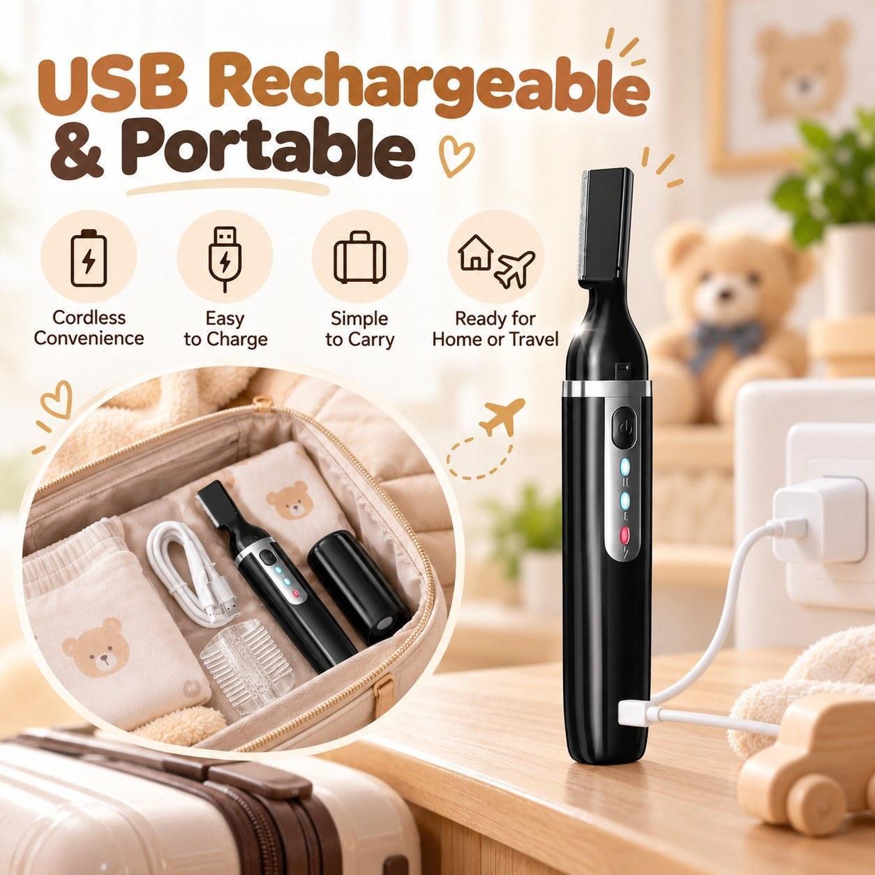 ololiy Baby Hair Clipper Kit – Quiet Vacuum Trimmer with Ceramic Blade, Waterproof & Rechargeable