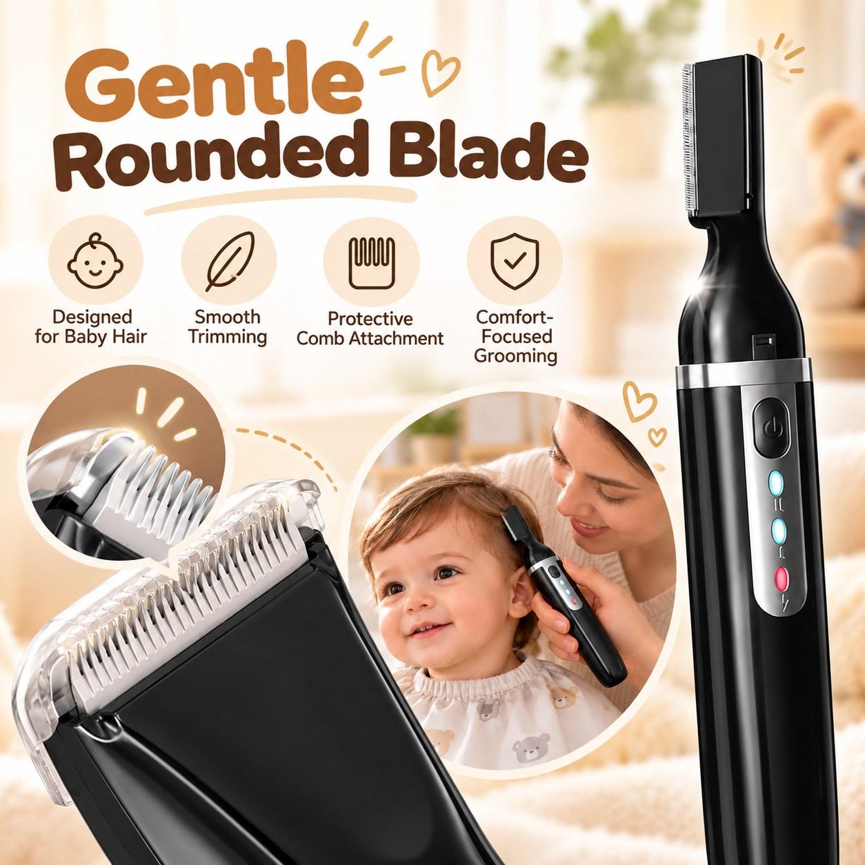 ololiy Baby Hair Clipper Kit – Quiet Vacuum Trimmer with Ceramic Blade, Waterproof & Rechargeable