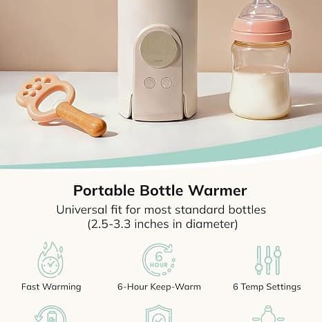 ololiy Portable Baby Bottle Warmer – Wireless Rechargeable Milk Warmer